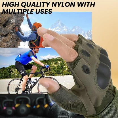 Non-Slip Half Finger Rubber Knuckle Motorcycle Gloves (bike)