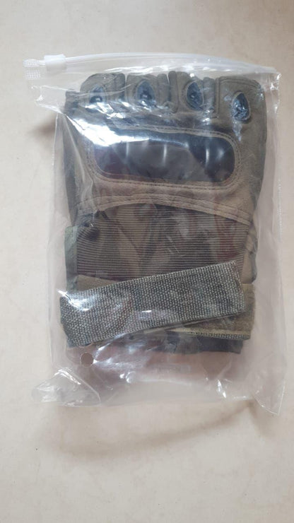 Non-Slip Half Finger Rubber Knuckle Motorcycle Gloves (bike)