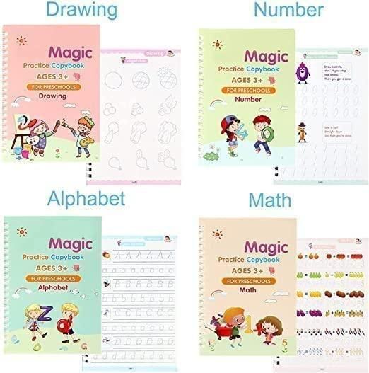 Sank Magic Practice Copybook (4 BOOKS,1 PEN,1 GRIP,10 REFILL) (kids)