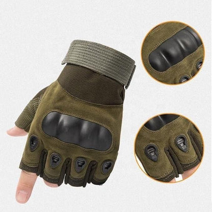 Non-Slip Half Finger Rubber Knuckle Motorcycle Gloves (bike)